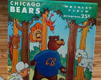 1958 Vintage San Francisco 49ers - Chicago Bears Football Program Cover - Wrigley Field - Canvas Gallery Wrap