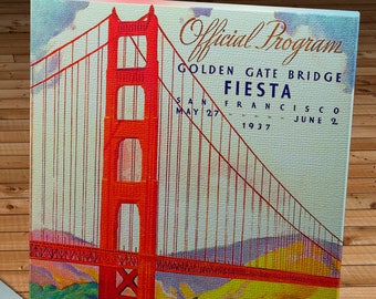 1937 Vintage San Francisco Golden Gate Bridge Fiesta Program - Canvas Gallery Wrap