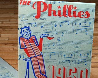 1950 Vintage Philadelphia Phillies Program - Canvas Gallery Wrap
