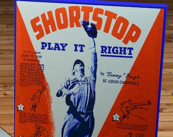 1938 Vintage Wheaties Cereal Box - Shortstop - Play it Right  - Canvas Gallery Wrap