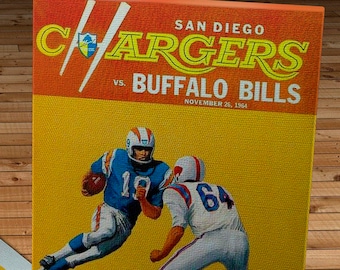 1964 Vintage San Diego Chargers - Buffalo Bills Football Program - Canvas Gallery Wrap