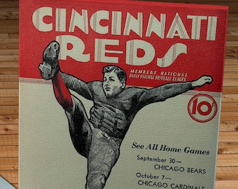 1934 Vintage Cincinnati Reds Football Schedule - Canvas Gallery Wrap