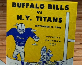 1961 Vintage Buffalo Bills-New York Titans Football Program - Canvas Gallery Wrap