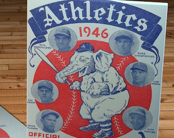 1946 Vintage Philadelphia Athletics Program - Canvas Gallery Wrap