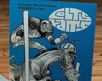 1961 Vintage Detroit Lions - Los Angeles Football Program Cover - Canvas Gallery Wrap