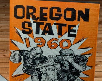 1960 Vintage Oregon State Beavers Football Media Guide - Canvas Gallery Wrap