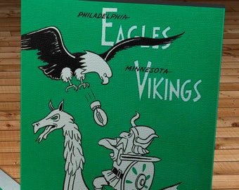 1963 Vintage Philadelphia Eagles - Minnesota Vikings Football Program - Canvas Gallery Wrap