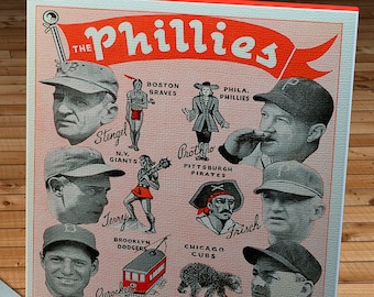 1941 Vintage Philadelphia Phillies Baseball Scorecard- Canvas Gallery Wrap