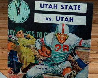 1959 Vintage  Utah State - University of Utah Football Program - Canvas Gallery Wrap