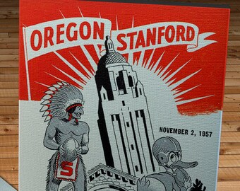 1957 Vintage University of Oregon Ducks - Stanford University Football Program - Canvas Gallery Wrap