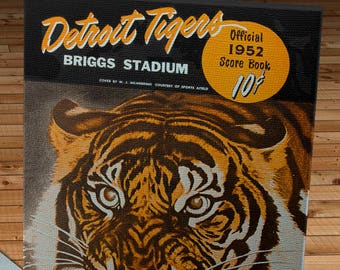 1952 Vintage Detroit Tigers Scorecard - Canvas Gallery Wrap -