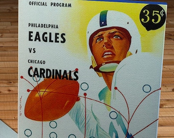 1954 Vintage Chicago Cardinals  - Philadelphia Eagles Football Program - Canvas Gallery Wrap