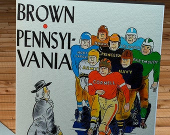 1945 Vintage Pennsylvania - Brown Football Program Cover - Canvas Gallery Wrap