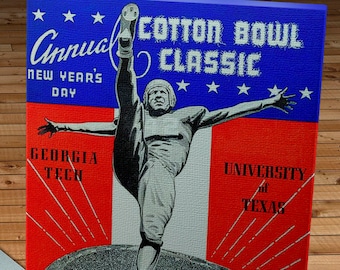 1943 Vintage Georgia Tech - University of Texas - Cotton Bowl Classic Program - Canvas Gallery Wrap