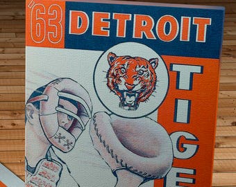 1963 Vintage Detroit Tigers Scorebook - Canvas Gallery Wrap