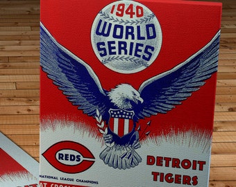 1940 Vintage Detroit Tigers - Cincinnati Reds - World Series Program -  Canvas Gallery Wrap