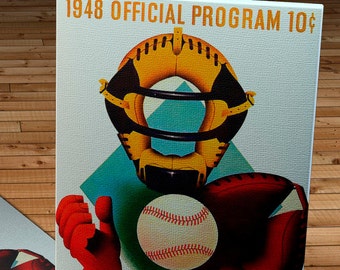 1948 Vintage Chicago Cubs Baseball Program - Canvas Gallery Wrap
