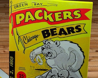 1955 Vintage Green Bay Packers - Chicago Bears Football Program - Canvas Gallery Wrap