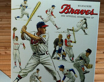 1962 Vintage Milwaukee Braves Scorecard - Canvas Gallery Wrap