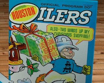 1964 Vintage Denver Broncos - Houston Oilers Football Program - Canvas Gallery Wrap