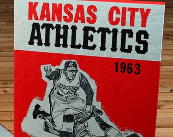 1963 Vintage Kansas City Athletics Scorebook - Canvas Gallery Wrap