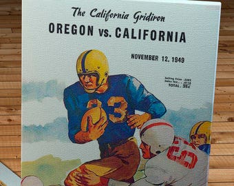 1949 Vintage California Bears - Oregon Ducks Football Program - Canvas Gallery Wrap