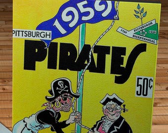 1959 Vintage Pittsburgh Pirates Baseball Yearbook - 50 Year Anniversary at Forbes Field - Canvas Gallery Wrap