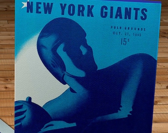 1945 Vintage Pittsburgh Steelers - New York Giants Football Program Cover - Canvas Gallery Wrap