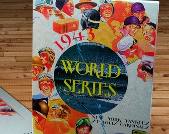 1943 Vintage New York Yankees - St Louis Cardinals World Series Program - Canvas Gallery Wrap