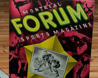 1944-1945 Vintage Montreal Canadiens Hockey Program Cover - Canvas Gallery Wrap