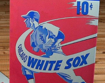 1950 Vintage Chicago White Sox Comiskey Park Scorebook - Canvas Gallery Wrap