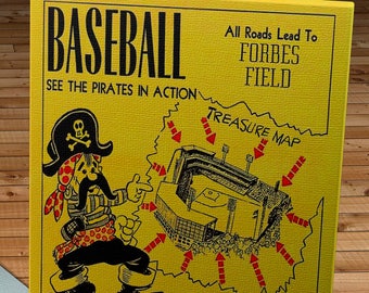 1956 Vintage Pittsburgh Pirates Ticket Poster - Canvas Gallery Wrap