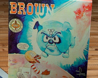 1969 Vintage Brown - Yale Football Program - Canvas Gallery Wrap