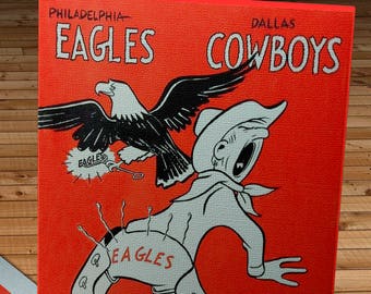 1961 Vintage Philadelphia Eagles - Dallas Cowboys Football Program - Canvas Gallery Wrap