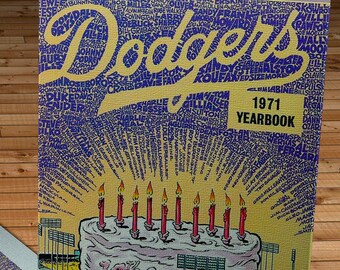 1971 Vintage Los Angeles Dodgers Yearbook - 10 Year Anniversary - Canvas Gallery Wrap