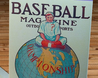 1910 Vintage Baseball Magazine Cover - World Series - Canvas Gallery Wrap