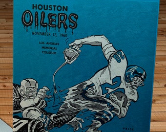 1960 Vintage Houston Oilers - Los Angeles Chargers Football Program - Canvas Gallery Wrap