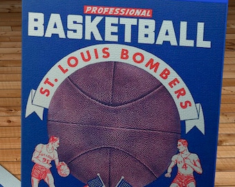 1949- 1950 Vintage St Louis Bombers Basketball Program - Canvas Gallery Wrap