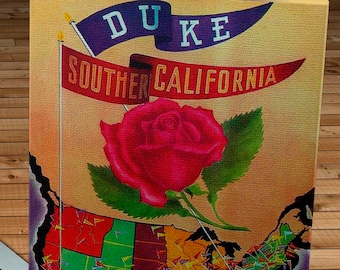 1939 Vintage Rose  Bowl - Duke Blue Devils - Southern California Trojans Football Program - Canvas Gallery Wrap