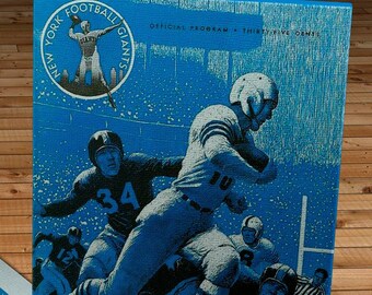 1953 Vintage New York Giants - Detroit Lions Football Program Cover - Canvas Gallery Wrap