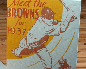 1937 Vintage St. Louis Browns Baseball Media Guide - Canvas Gallery Wrap