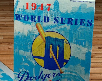 1947 Vintage New York Yankees - Brooklyn Dodgers - World Series Program - Canvas Gallery Wrap
