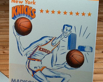 1967- 1968 Vintage New York Knicks Basketball Program - Canvas Gallery Wrap