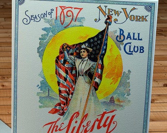 1897 Vintage Liberty Bicycle Scorecard - New York - Canvas Gallery Wrap