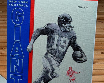 1963 Vintage New York Giants Football Program - Canvas Gallery Wrap