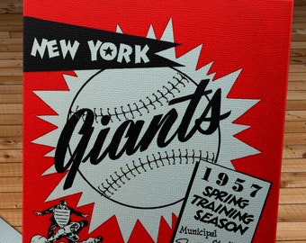 1957 Vintage New York Giants Spring Training Program - Canvas Gallery Wrap