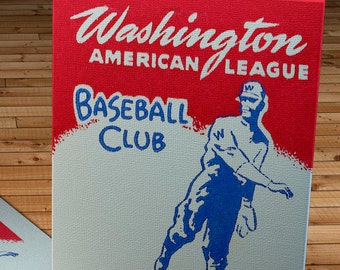 1950 Vintage Washington Senators Program - Canvas Gallery Wrap