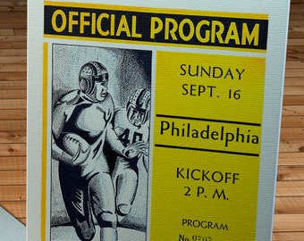 1934 Vintage Philadelphia Eagles - Green Bay Packers Football Program - Canvas Gallery Wrap