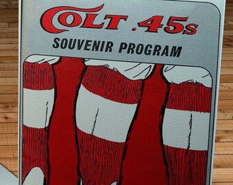 1963 Vintage Houston Colt .45's - Cincinnati Reds Baseball Program Cover - Canvas Gallery Wrap