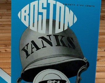 1946 Vintage Boston Yanks - Pittsburgh Steelers Football Program Cover - Canvas Gallery Wrap